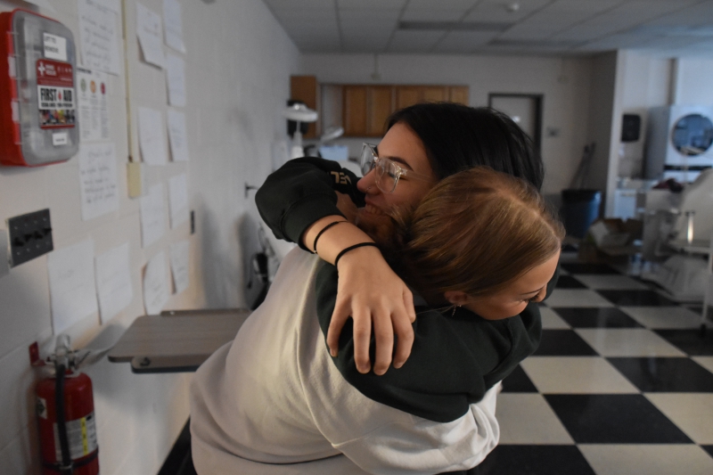 At CTI, students in the Esthetics program greet each other with a hug