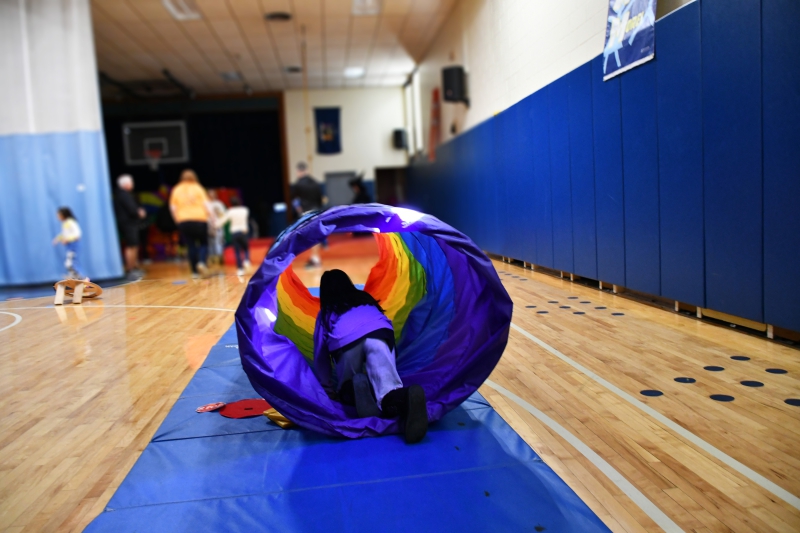 The SPC gym became an obstacle course as part of the Halloween fun