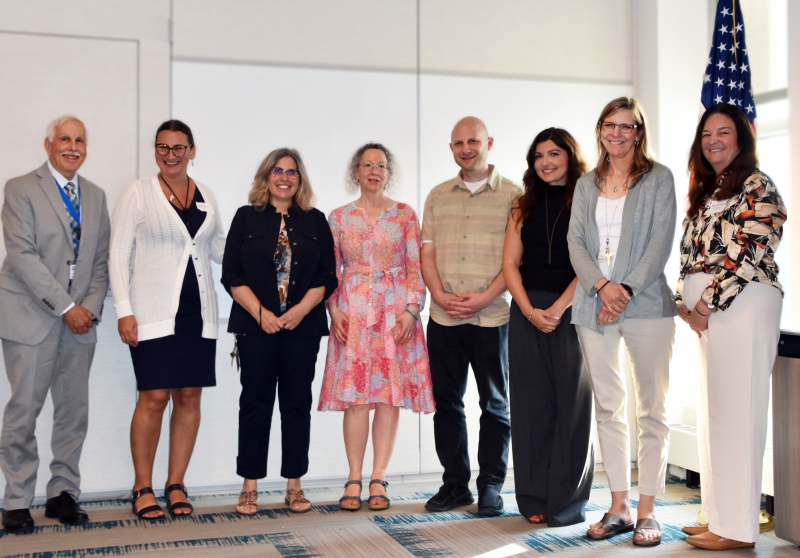The 2024-25 tenure recipients with board president and administrtors.