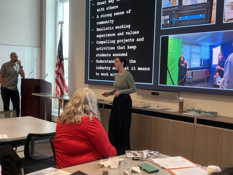 A student from the TV and Film class speaks about the program.