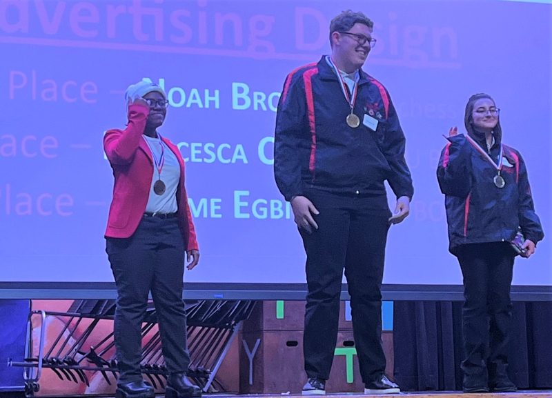 Noah Browne took first in Advertising Design and second in T-shirt Design.