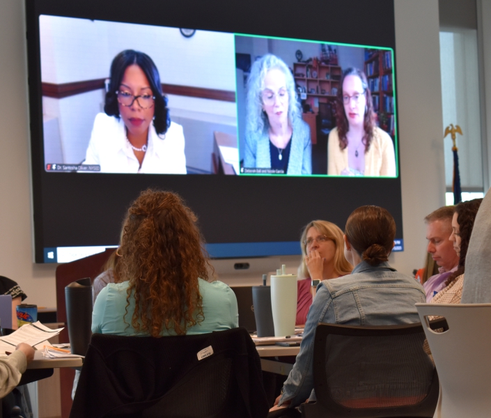 Dr. Deborah Ball and others presented virtually at the NYSED Statewide: Numeracy Briefs Meeting at Dutchess BOCES and other BOCES across the state Tuesday, May 13, 2025.