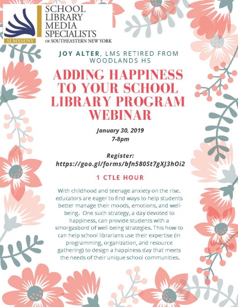 Picture of workshop flyer - adding happiness to your school library